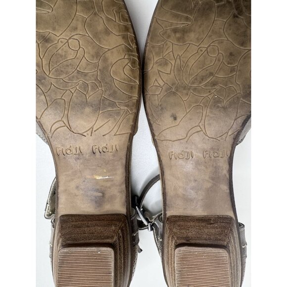 Fidji Two Tone Leather Mary Jane Shoes Size 39 EU 8 US - Picture 12 of 16